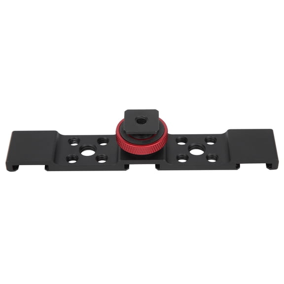 NFTIGB 3 In 1 Hot Shoe Mount Adapter Extension Bar Bracket Stand for Camera & Mobile Phone, Heavy Duty Cold Shoe Extension Rail Extension Plate for Vlog Video Light Mic, Black (15 in / 38.1 cm)