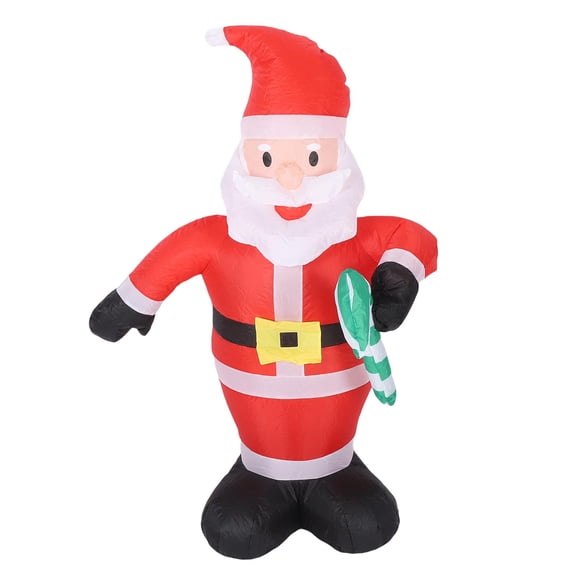 NFTIGB 3.9FT / 1.2M Christmas Inflatable Father Xmas with Candy Cane, LED Lighted Blow Up Yard Decoration, Water Proof Polyester For Home Outdoor Holiday Party Decor, EU Plug 220-240V
