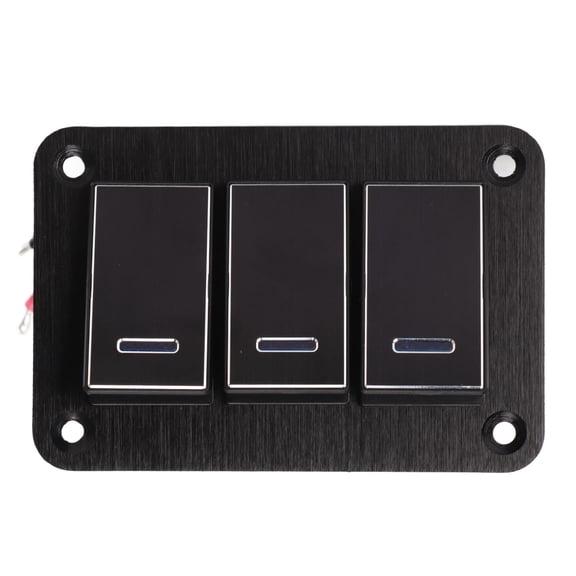 NFTIGB 3 Gang Rocker Switch Panel Waterproof Pre Wired Aluminum Alloy for Boat Car RV Motorcycle Bus DC12V-24V (4.33 inches / 11 cm)[cite: 1]