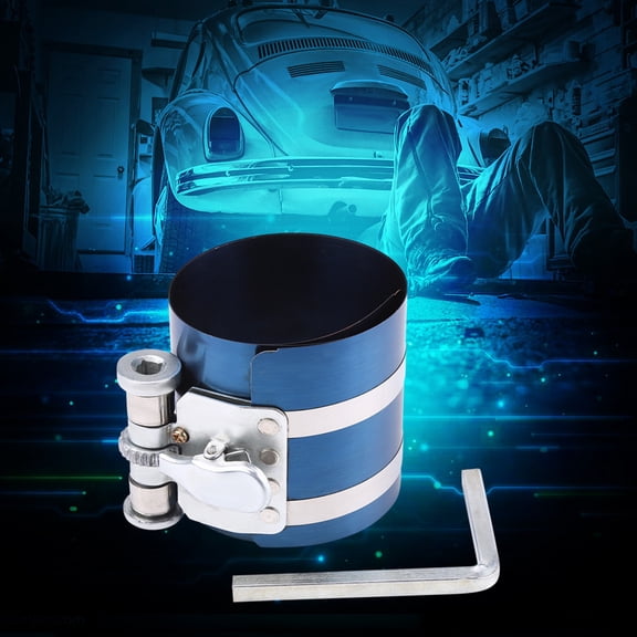 NFTIGB 3 Inches / 7.62 cm Car Engine Piston Ring Compressor Installer Band Ratchet Tool 60mm-150mm Adjustable Auto Specialty Mechanic Tools with 4-Angle Spanner [cite: 14]