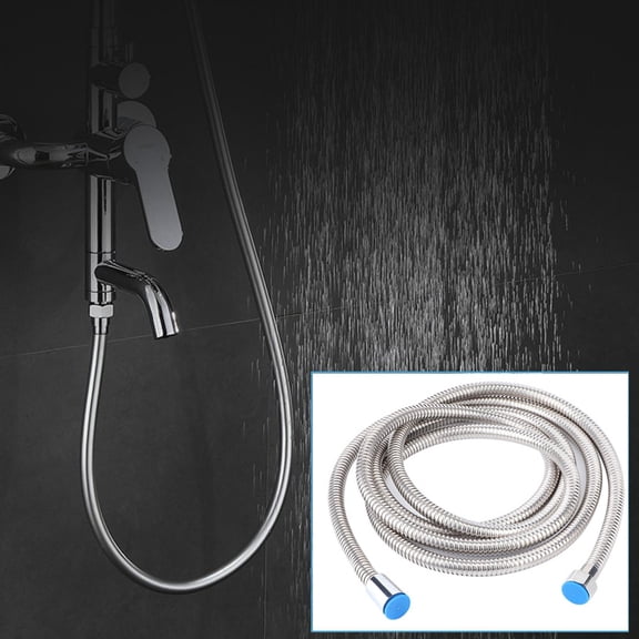 NFTIGB 3 Meters Stainless Steel Explosion Proof Long Shower Hose Replacement Bathroom Accessories Extra Flex 10ft / 300 cm Universal Fit Premium Plated Anti-Kink Extension Pipeline Pipe Tube G1/2