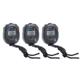 NFTIGB 3 PCS Sports Stopwatch High Accuracy Waterproof Digital Timer for Running Swimming Basketball, Multifunctional Referee Gear with Built-in Battery, 3 Pack Black