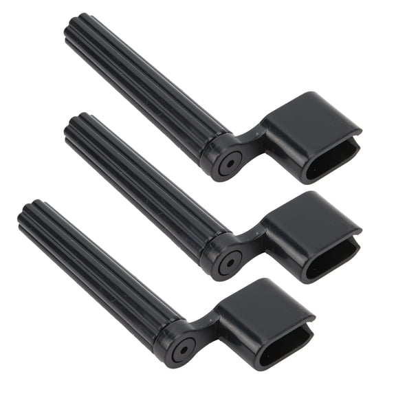 NFTIGB 3-Piece Black Guitar String Winder and Bridge Pin Puller Tool Set for Acoustic, Electric, and Ukulele Instruments (6.3 in / 16 cm)