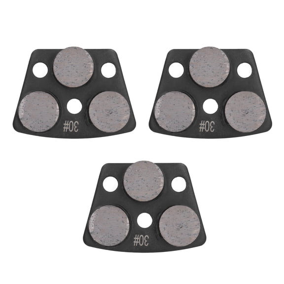NFTIGB 3-Piece Diamond Grinding Shoes Set, Trapezoid Concrete Floor Cutting Tools with 3 Cylinder Teeth, Grinder Coating Disc Shoe in Black, Grit 30 for Heavy Duty Professional Uneven Ground Prep