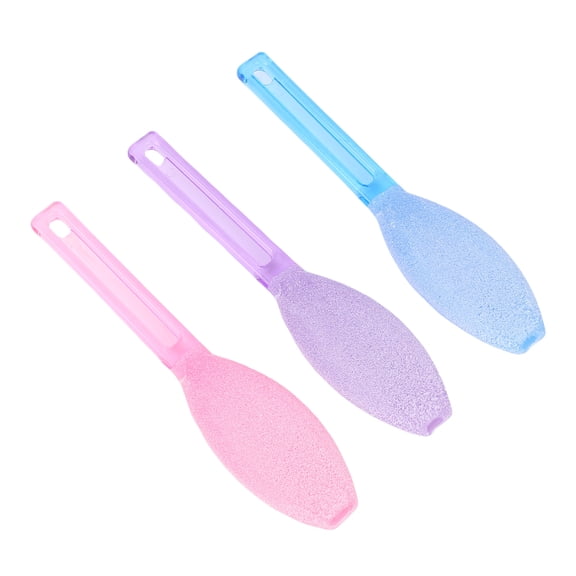 NFTIGB 3-Piece Ergonomic Foot Scrubber Files Pedicure Tool, Multifunctional Heel Dead Skin Remover Brush & Pumice Stone Manicure Tool (7.87 in / 20 cm)