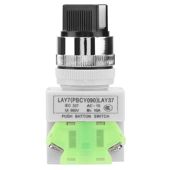 NFTIGB 3 Position Maintained Selector Self Locking Rotary Switch LAY37-20X/31, 1.37 oz / 39 g