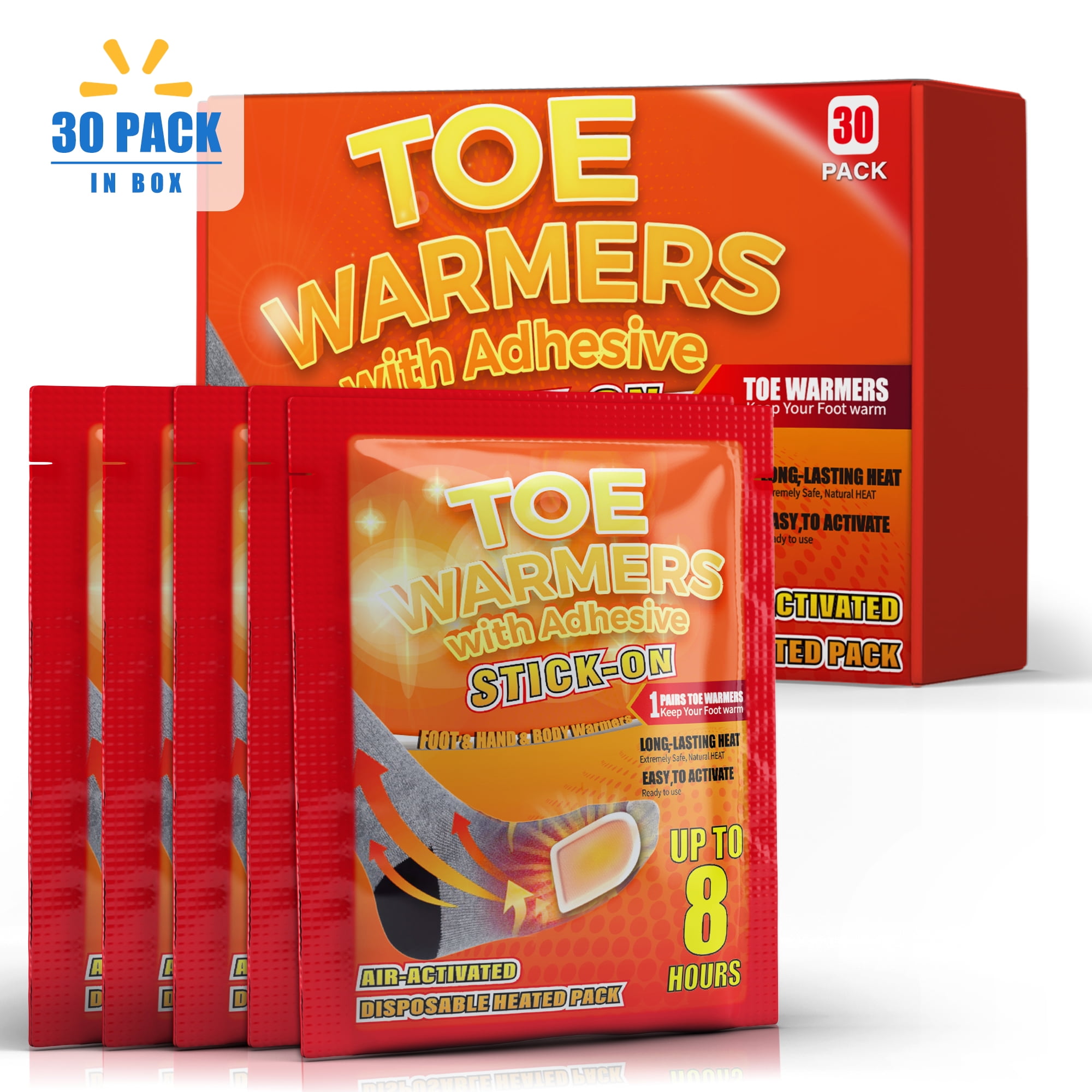 NFTIGB 30 Pack Toe Warmers with Adhesive Backing Long Lasting Safe