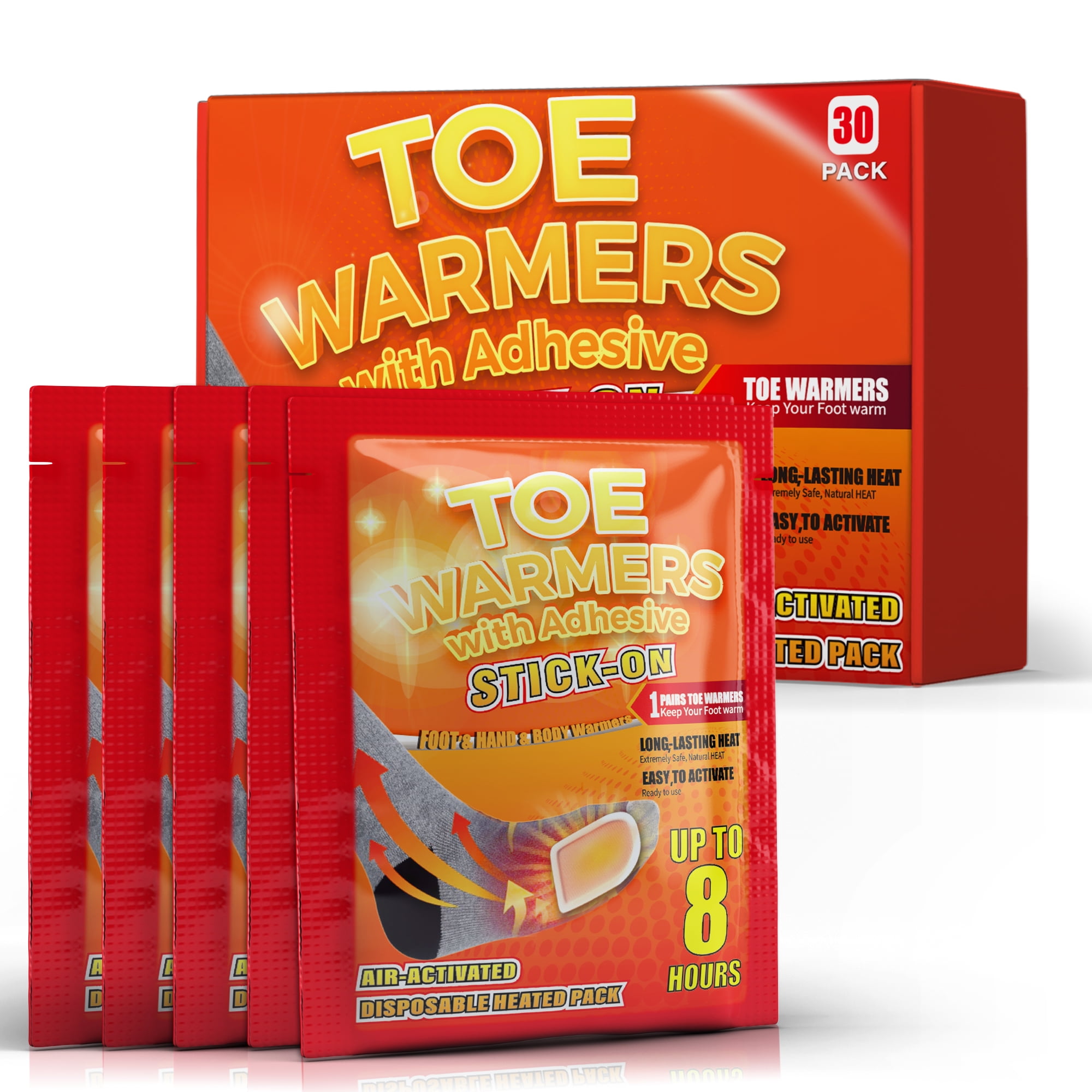 NFTIGB 30 Pack Toe Warmers with Adhesive Backing Long Lasting Safe