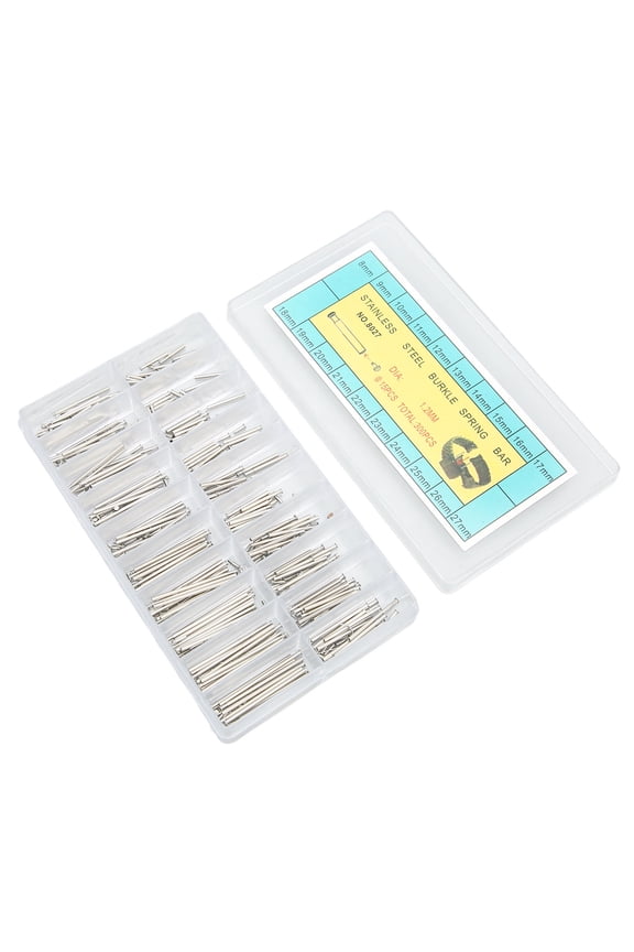 300pcs Professional Stainless Steel Watch Band Spring Bar Strap Link Pin Kit for Watchmaker Assorted Sizes 8mm-27mm (13 inches / 33 cm) Repair Accessory Set