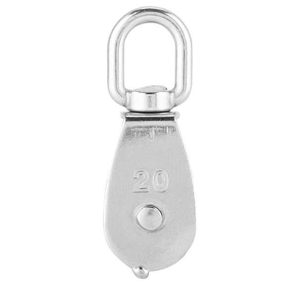 NFTIGB 304 Stainless Steel Swivel Pulley Heavy Duty Hardware for Wire Rope, Rustproof 360 Degree Rotation Lifting Roller, Silver (m20) - 3.5 inches / 8.9 cm