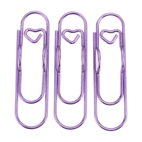 NFTIGB 30Pcs Metal Pen Clips Stainless Steel Multifunction Portable Pen Holder for Notebook Bookmark Receipts Purple (5.9 inches / 15 cm)