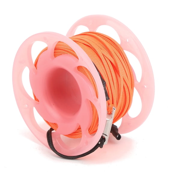 NFTIGB 30m Plastic Wire Reel Dual Heads Hook Diving Marker Buoy Rope Wheel Guide Thread Spool Pink (30m / 98.4 ft Line) Scuba Snorkeling Gear Accessory for Cave Wreck Technical Divers