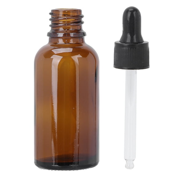 NFTIGB 30ml Amber Glass Essential Oil Dropper Bottle, Portable Empty Perfume Refillable Travel Makeup Pipette Dispensing Container (1.02 fl oz / 30 ml)