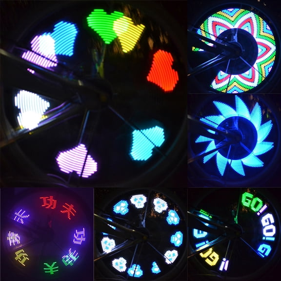 NFTIGB 32 LED Bike Wheel Lights Waterproof Rainbow Bicycle Spoke Signal Night Riding Lamp 6.5 inches / 16.5 cm