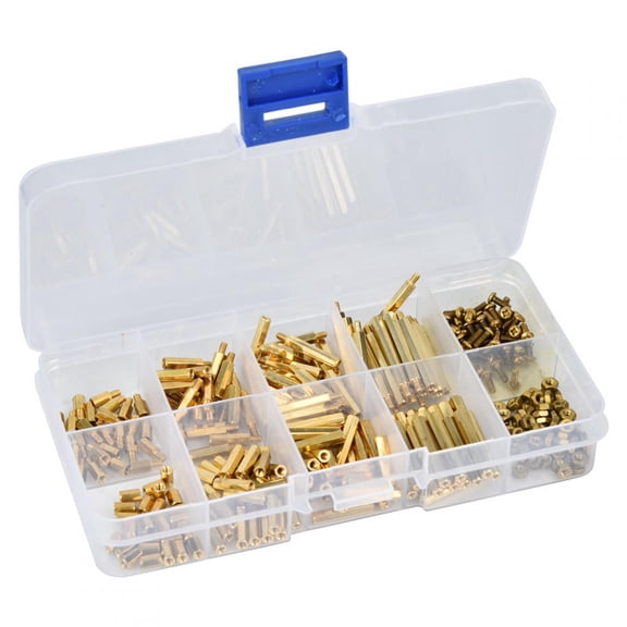 NFTIGB 320 Pcs Hex Standoff Brass M2 Spacer Nut Screw Assortment Kit, Female-Male Professional Hardware Fastener Set for PCB Circuit Boards (13 x 7 x 2 inches / 33.0 x 17.8 x 5.1 cm)