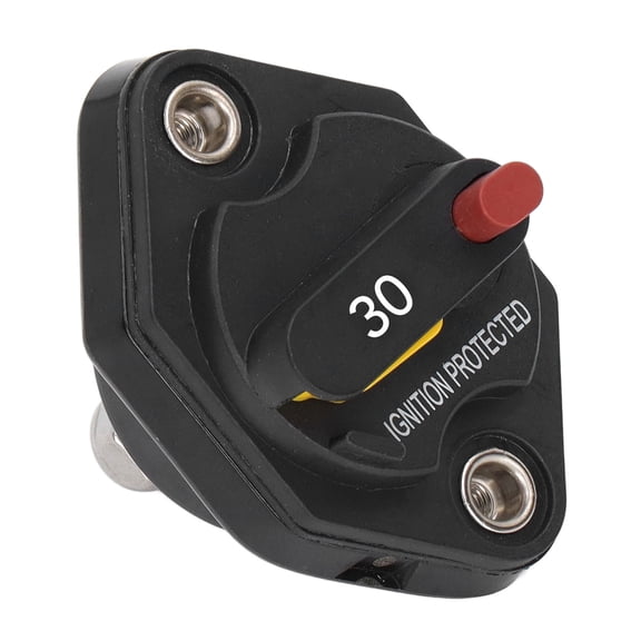 NFTIGB 32V 30A Circuit Breaker Fuse Overcurrent Protector Waterproof with Manual Reset Button for Automotive Car RV Marine Boat Electric Vehicle Heavy Duty (4.33 inches / 11.0 cm Length)