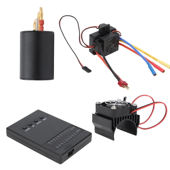 NFTIGB 3650 3900KV Brushless Motor with 60A ESC, Programmer Card, and Heat Sink Set for 1/10 Scale RC Cars - High Performance Upgrade Kit (1.97 inches / 50 mm)