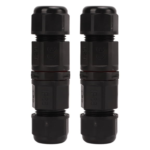 NFTIGB 380V Waterproof Junction Box Connector L20-6 Core IP68 Rated Screw Crimping Inline Aviation Plug Heavy Duty Outdoor Wire Connector 2 Pack (9.00x5.00x3.00 inches / 22.86x12.7x7.62 cm)