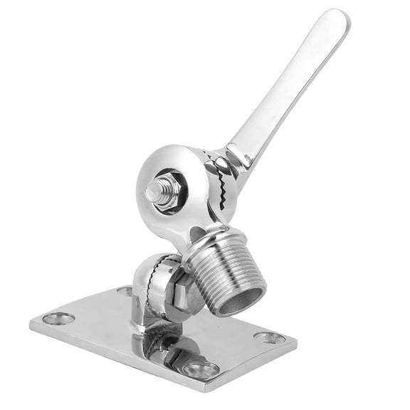 NFTIGB 38mm / 1.50 Inches 316 Stainless Steel Marine VHF Antenna Base Mount, Heavyduty Dual Axle Adjustable Base Boat Antenna Deck Hardware Accessories