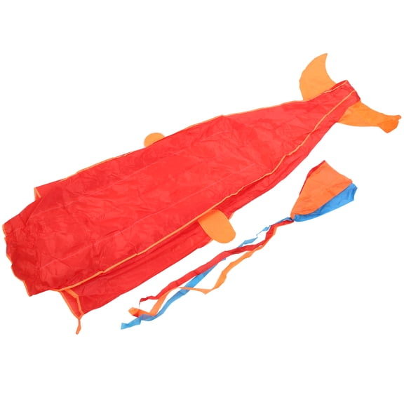 NFTIGB 3D Red Dolphin Soft Parafoil Kite for Kids and Adults Outdoor Fun Toys Polyester Material Large Size 84.6 Inches with 98.4 ft Flying Line Included Easy to Fly at the Beach or Park