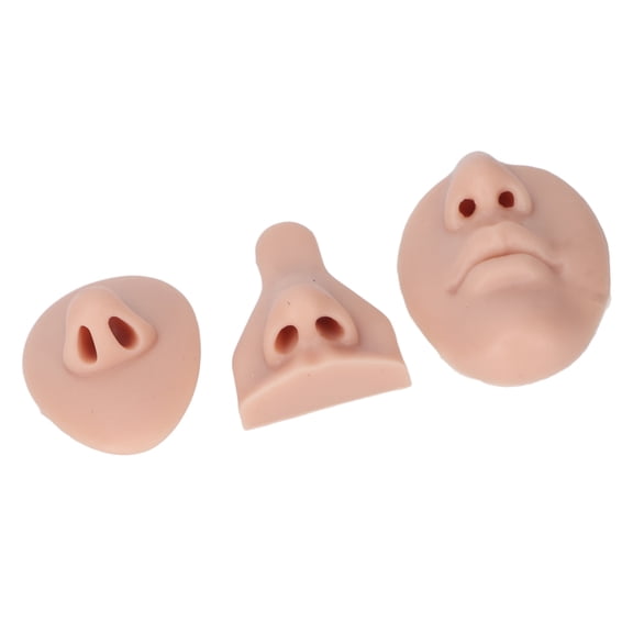 NFTIGB 3D Silicone Nose Model Set for Piercing and Suture Practice, Medium Skin Tone, 3 Count (7.09 inches / 18 cm)