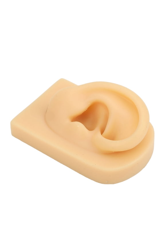 3D Soft Silicone Right Ear Model for Piercing Practice Artificial Flexible Human Body Part Jewelry Display Prop Tattoo Training Supply Light Skin Tone 2.95 Inches