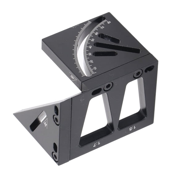NFTIGB 3D Woodworking Square Aluminum Alloy Multi Angle Measuring Ruler 45 90 Degree Protractor