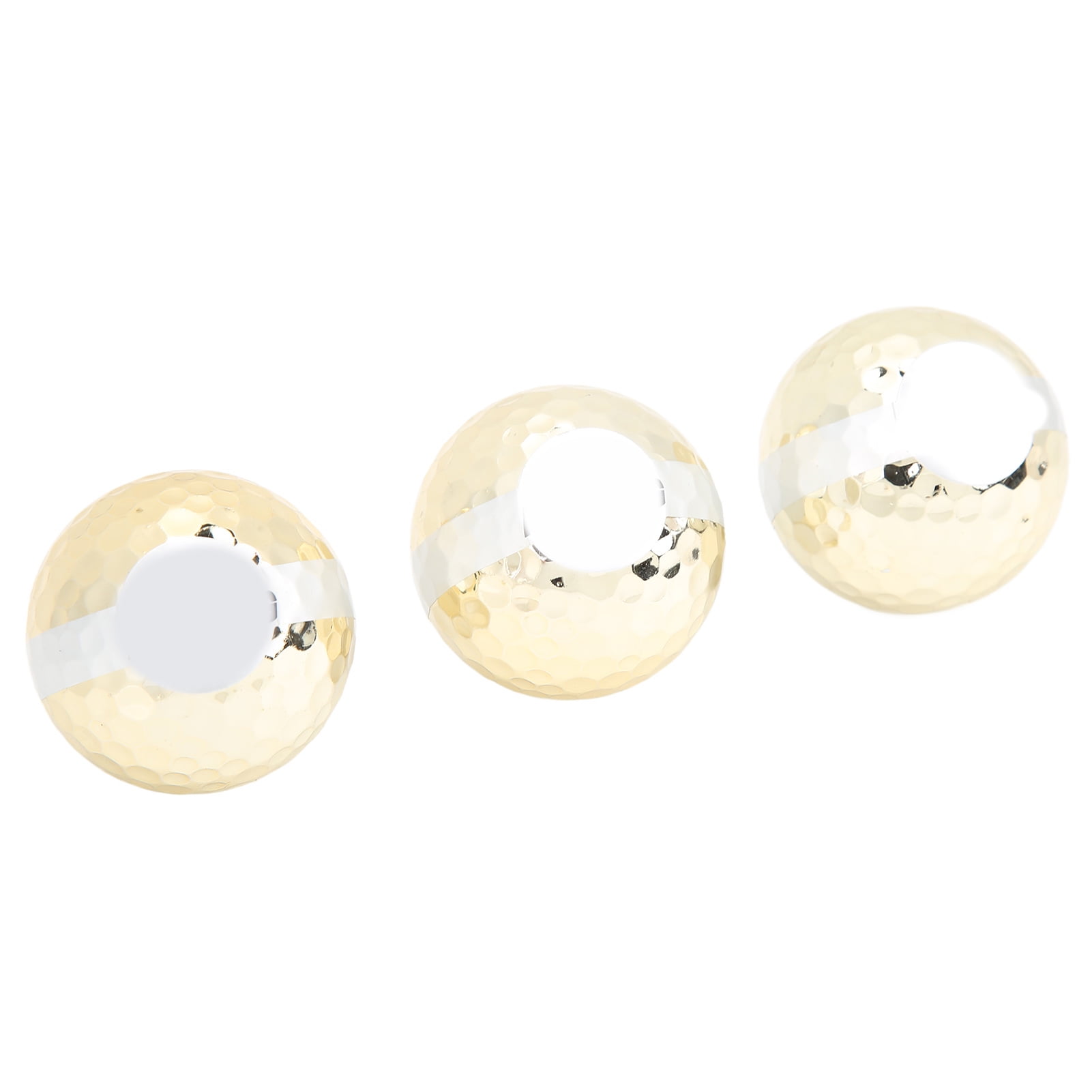 NFTIGB 3Pcs Gold Plated Golf Ribbon Ball Luxurious Elegant Golf Balls Gifts for Opening Ceremony Events (13.0 cm / 5.12 inches)