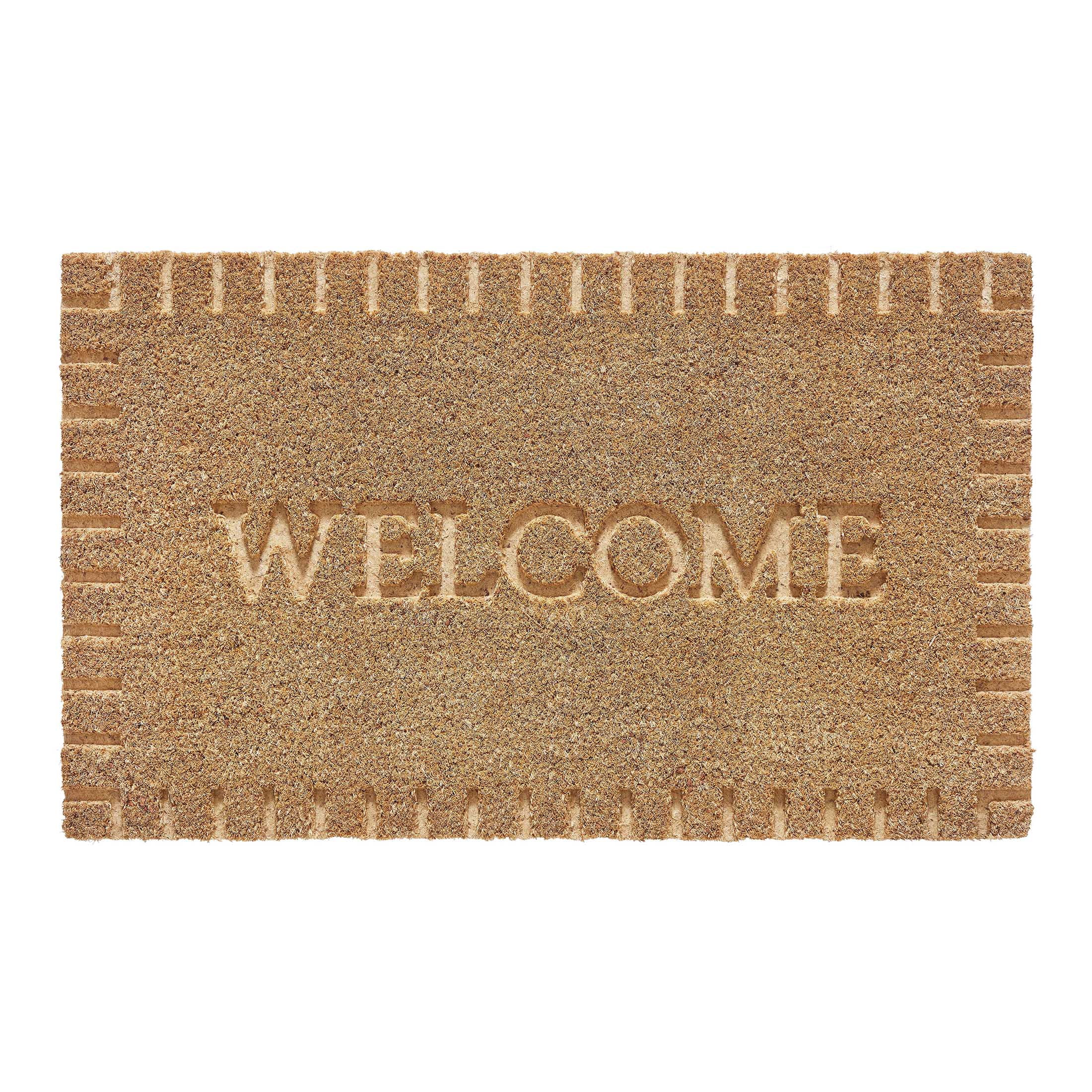 My Texas House Natural Welcome Embossed Outdoor Coir Doormat, 30" x 48"