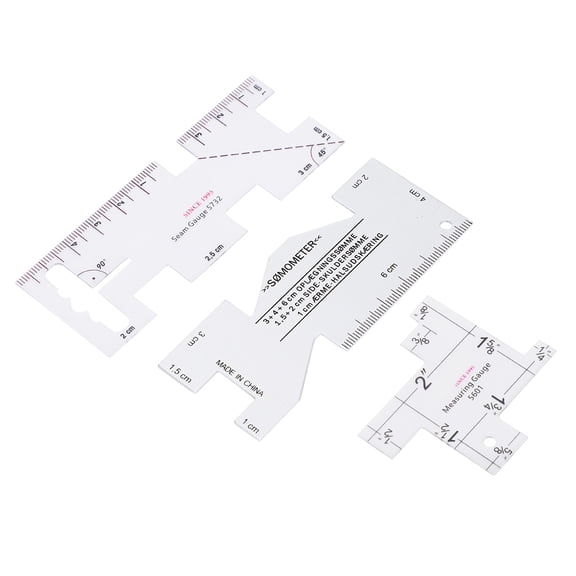 NFTIGB 3Pcs Quilting Seam Ruler Templates Gauge Tailor Sewing Stitching Tools Measuring (4.33 inches / 11 cm)