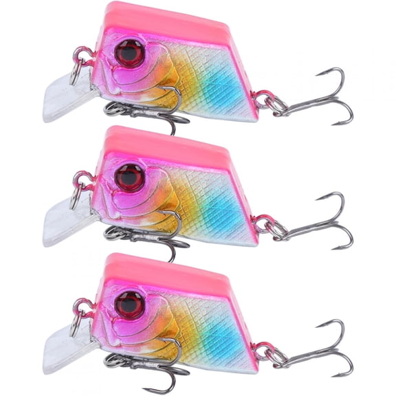 NFTIGB 3pcs Cube Mini Bait Artificial Fish Lure Fishing Tackle Tool with Sharp Hooks, Size 4# (3.94 inches / 10.00 cm)