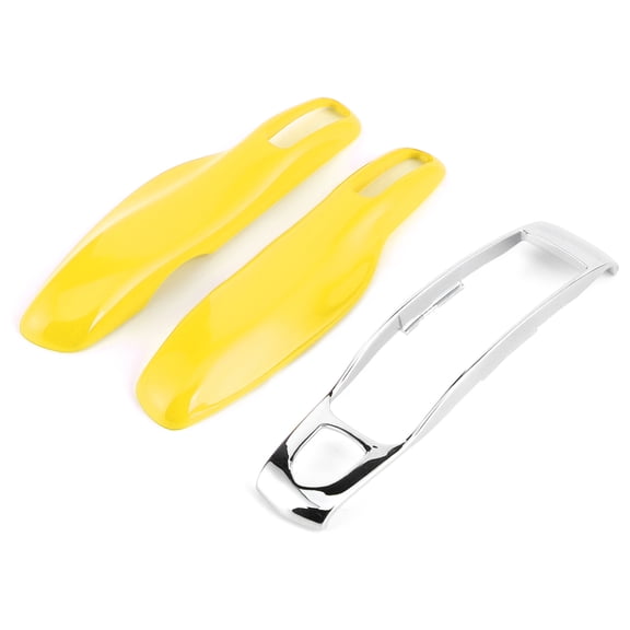 NFTIGB 3pcs Premium Remote Key Fob Cover Trim Protective Case Replacement Fit for Porsche Macan Cayenne Panamera 911 Yellow Silver