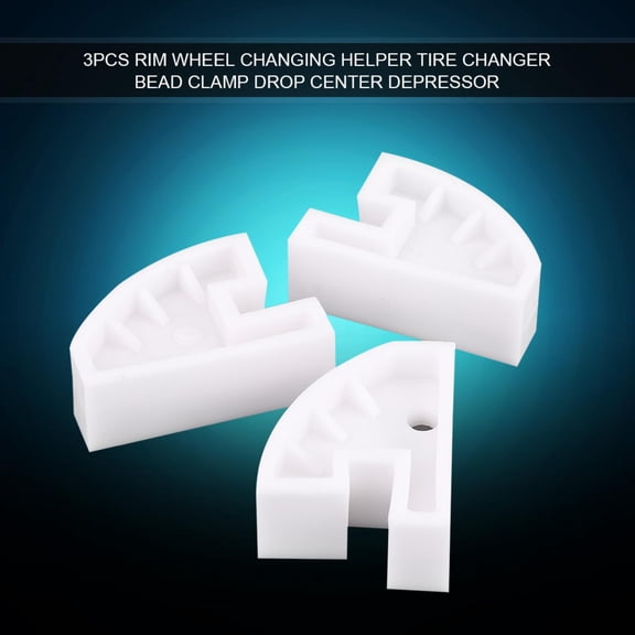 NFTIGB 3pcs Rim Wheel Changing Helper Tire Changer Bead Clamp Drop Center Depressor Universal Fitment Premium Plastic Construction Auto Repair Tools White 3.5 inches / 88.9 mm Length