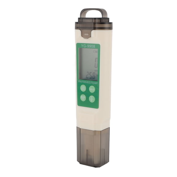 NFTIGB 4 in 1 Digital Water Quality Tester High Accuracy Pen for pH TDS EC Temperature Testing Green Backlight LCD Display Meter for Drinking Water Pool Aquarium Hydroponics