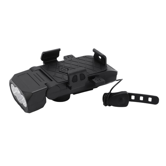 NFTIGB 4 in 1 Multifunctional Bike Lights with Power Bank, 120db Horn, Phone Holder, 2400mAh Rechargeable Battery for Night Riding, Black, 7.09 inches / 18 cm, High-output Headlight Accessory