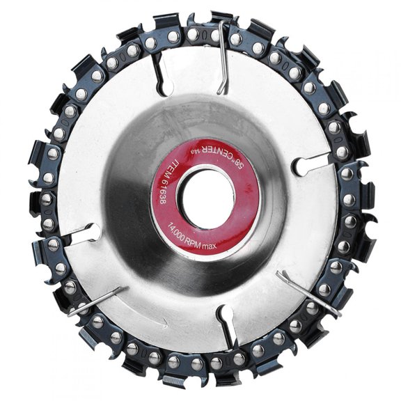 NFTIGB 4 Inch Chain Saw Disc with 22 Teeth Replacement Chain Combo for Wood Carving and Fast Cutting, Fits 4" / 101.6mm Angle Grinders, Silver High Performance Woodworking Power Tool Accessory