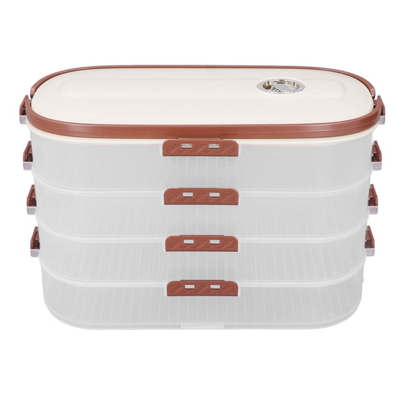 NFTIGB 4 Layer Dumpling Freezer Storage Box Food Grade Container Stackable Pasta Organizer 11.8in/30cm