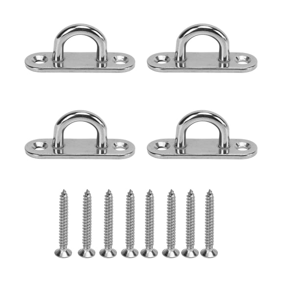 NFTIGB 4 Pack Oval Hammock Hanging Pad Eye Plate Wall Mounting 304 Stainless Steel Sun Sail Ceiling Hook Plate Kits (2.76 inches / 7 cm)