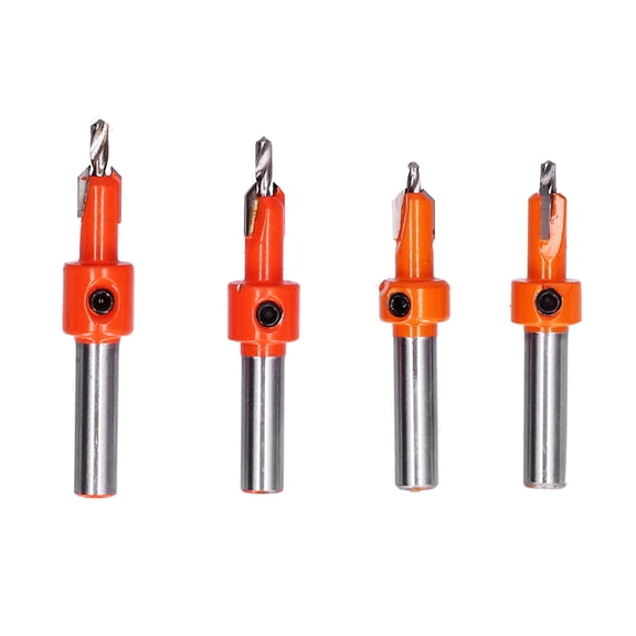 NFTIGB 4 Pcs Countersink Drill Bit Set High Hardness Strong Cutting Force Durable Wood Drill for Carpentry, Includes 4 Wrenches & Spare Screws for Professional Woodworking[cite: 1]
