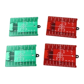 NFTIGB 4 Pcs Laser Level Target Card Dual Scale Plate with Magnetic Base & Reflective Film Enhances Visibility 2 Green 2 Red Plates for Distance Measure (3.9 x 2.8 in / 10x7 cm)