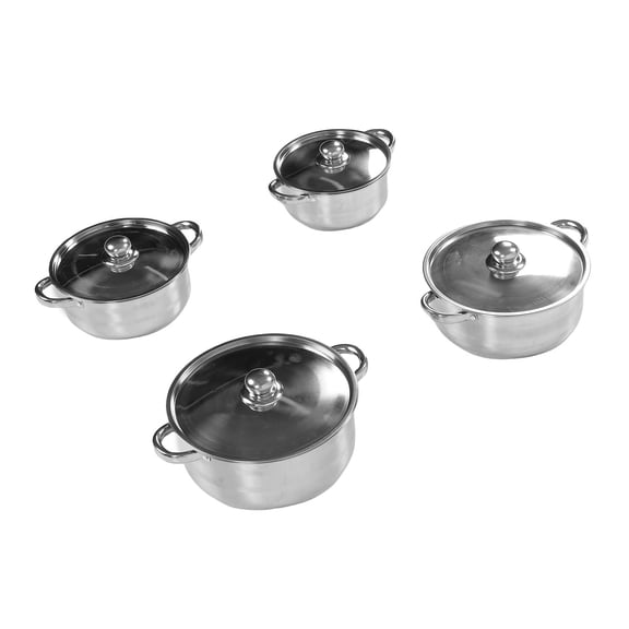 NFTIGB 4 Pcs Stainless Steel Stockpot Set, Heavy Duty Cooking Pot with Lid, Even Heating Thickened Soup Pot for Kitchen Cookware (20cm-26cm / 7.87 inches-10.24 inches)