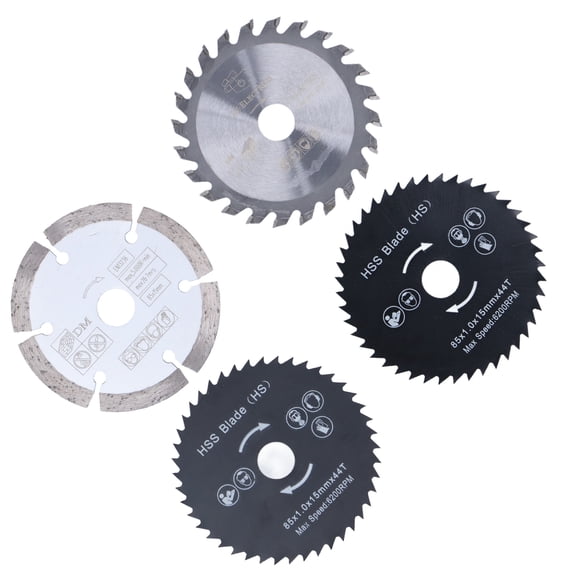 NFTIGB 4-Piece Mini Circular Saw Blade Set Alloy Steel Rotary Tool Cutting Wheels 3.35 inches / 85 mm Hardware Accessories Circular Cutting Blades Multi Tool Woodworking Blade