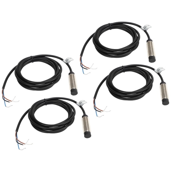 NFTIGB 4 Sets Proximity Sensor 3 Wire NPN NC Inductive Electrical Switch 12mm Probe 4mm Detection 6-36VDC 200mA For Industrial Control Systems Heavy Duty Reliable Factory Automation Component