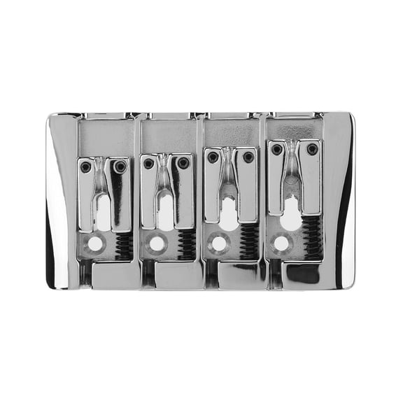 NFTIGB 4 String Electric Bass Bridge Metal Tailpiece Replacement Part in Silver with Screws and Wrench Instrument Accessory BA1012, 4.33 inches / 11 cm length for Guitar Enthusiasts [cite: 1, 7, 10]