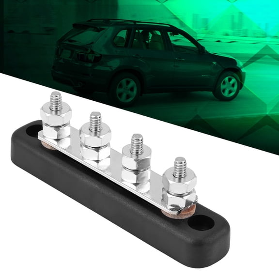 NFTIGB 4 Studs Bus Bar Electric Terminal Junction Block 100A AC 300V DC 48V Replacement Part for Truck Boat