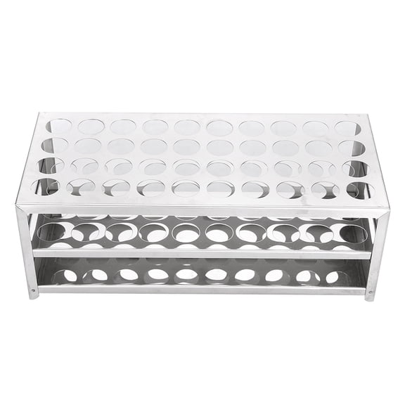 NFTIGB 40 Holes Tube Rack Stainless Steel Double-Layer Test Tube Support Stand 304 Punching Plate (10.63 inches / 27 cm)