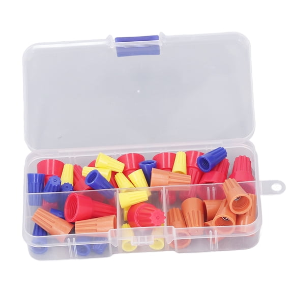 NFTIGB 40Pcs Twist Wire Connector Electrical Wire Cap Nut 4 Types Closed End Screw On Terminal Assortment Kit