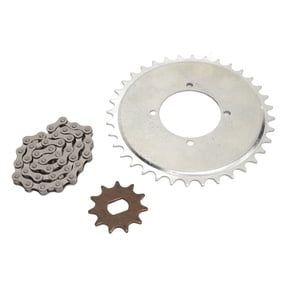 NFTIGB 410 Drive Sprocket Chain Combo 38 Links Golden 11T Type H Gear Steel Set Replacement Part Universal Fit for Electric Bikes & Motorcycles DC Motor (7.48 inches / 19 cm)