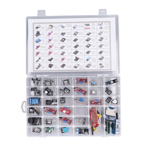NFTIGB 45Pcs Sensor Module Clock Board Temp Sensor Component Set Kit with Built-in CR2032 Battery 11.02 inches / 28 cm for Raspberry Pi PC Beginners Educational DIY Projects