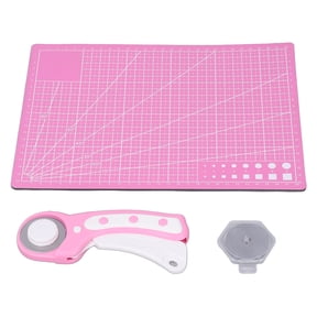 NFTIGB 45mm Rotary Cutter Set with A4 Backing Plate, 5 Replaceable Stainless Steel Blades and Felt Bag for Fabric Sewing Arts Quilting Crafting (1.77 in / 45 mm)